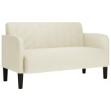 Cumpara ieftin Canapea loveseat crem 109 cm catifea