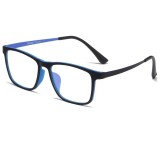 Ochelari de soare cu lentila transparenta, SG004, Negru/Albastru