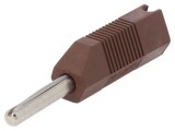 Mufă Banană 4mm 16A Maro pe Cablu 2,5mm2, DELTRON