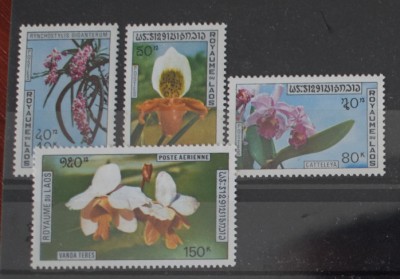 TS24/01 Timbre Laos - Orhidee nestampilat foto