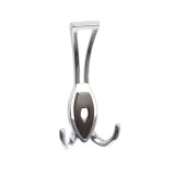 Cuier mobila cu 3 agatatoare, zamac, cromat + wenge, pentru baie, dormitor, hol, prindere pe mobila / perete, 495.15.465