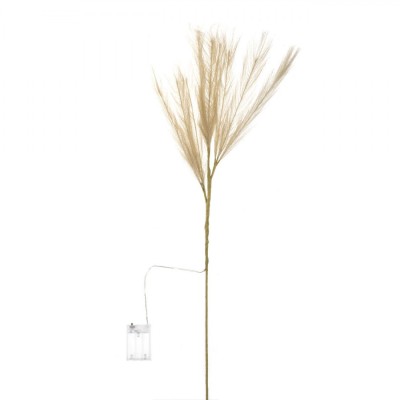 Crenguță Decorativă LED, Model Pampas, 27 Beciuri LED, 9 Ramuri Mici, Ecru, 90 cm foto