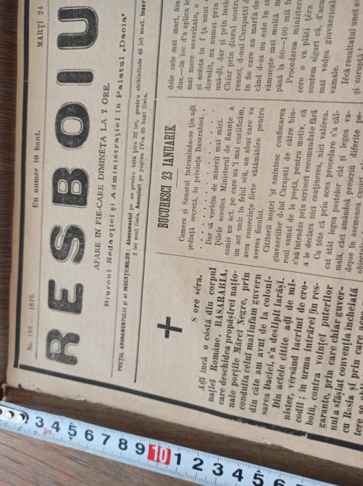 ZIARUL RESBOIUL, 1878*NR 185 /// BASARABIA