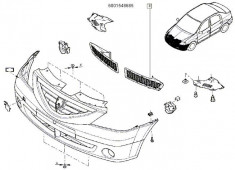 Grila Inferioara Bara Stanga Logan Renault 6001548685 foto