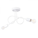 Candelabru Loop Alb Din Oțel Cu 2 Becuri Neregulate Minimalist De Interior