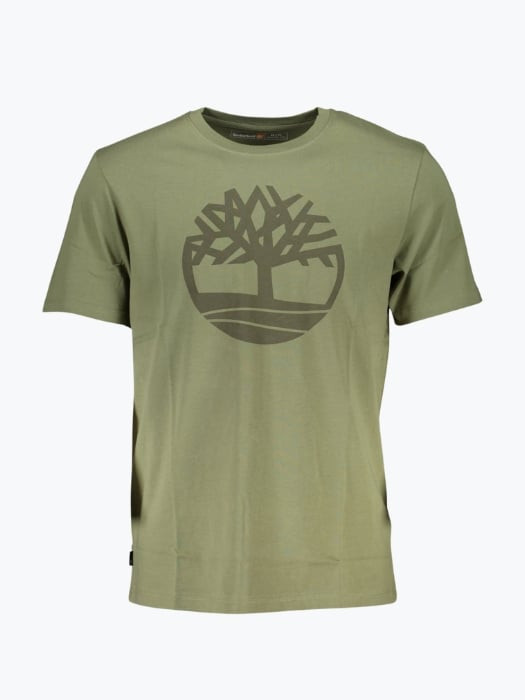 Tricou barbati cu decolteu la baza gatului si imprimeu cu logo, Verde 2XL, Verde, 2XL INTL, 2XL+ (Z200: SIZE (3XSL --&gt;5XL))