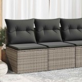 Cumpara ieftin Set mobilier grădină cu perne 2 piese gri poliratan/lemn acacia
