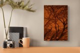 Tablou Canvas Siluete &icirc;ntunecate &icirc;n amurg roșu decorție artistică, 26 x 39 cm, CMCLASS