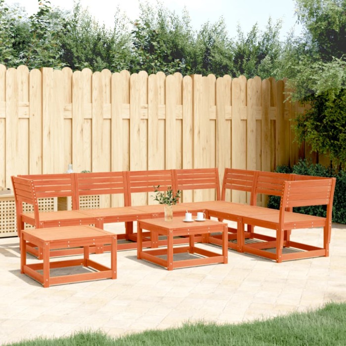 vidaXL Set mobilier pentru grădină 7 piese,maro ceruit, lemn masiv pin 3216927