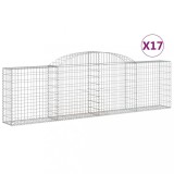 Cumpara ieftin Cosuri gabion arcuite 17 buc, 300x30x80/100 cm, fier galvanizat