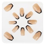 Set Unghii False Coffin cu Adeziv - Efect French Negru (12 buc), CMCLASS