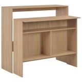Cumpara ieftin Masa de bar cu 2 blaturi, stejar, 130x40x120 cm