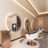 Consola de coafură consola de frizerie consola de cosmetică oglindă LED cu ramă de aluminiu 110x110 PRO