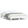 VidaXL Cadru de pat cu tăblie și LED, alb, 140x190 cm 3207560