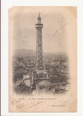 FV5-Carte Postala- FRANTA-Lyon, La Tour metallique de Fourvieres, circulata 1902 foto