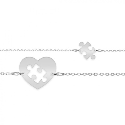 Set bratari personalizate puzzle pentru cuplu - argint 925 foto