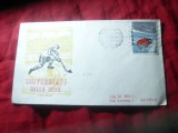 Plic FDC 1966 Italia Sporturi Iarna , circulat , cu 1 timbru Bob