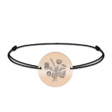 Flora - Bratara personalizata snur buchet flori banut din argint 925 placat cu aur roz