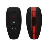 Husa Cheie Auto pentru Ford - 3 Butoane - Keyless Go, Silicon, Negru, 44708.03, Kwmobile