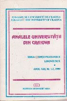 Analele Universitatii din Craiova, Seria Stiinte Filologice, Lingvistica, Nr. 1-2/1999 foto