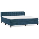 Cumpara ieftin Pat box spring cu saltea, albastru inchis, 180x200 cm, catifea