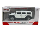 Macheta metal Hummer alb cu sunet si lumini 1:28