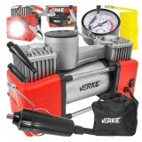 Compresor Auto 12V 10 Bar 65L/m Verke cu LED + Furtun 5m &amp; Geanta - Umflare Rapida Anvelope, Saltele, Mingi
