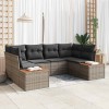 VidaXL Set de canapele pentru grădină cu pernă 6 pcs Gri Rattan poli 3348155