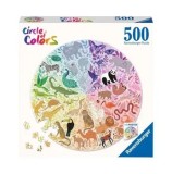 Cumpara ieftin Puzzle Ravensburger cerc - Animale, 500 piese