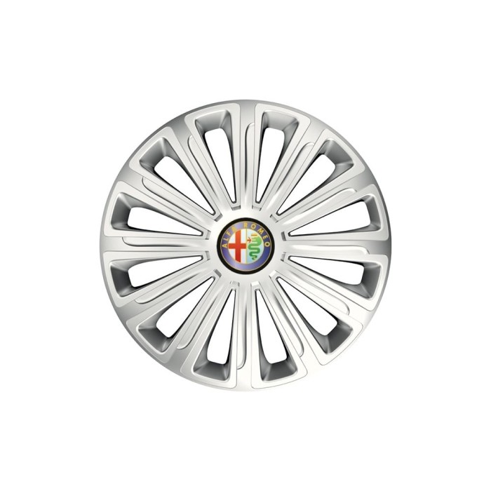 Set 4 capace roti Cu Inel Cromat Trend R15 pentru gama auto Alfa Romeo