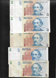 Rar! Set Argentina 5 x 2 pesos sematuri diferite, America Centrala si de Sud