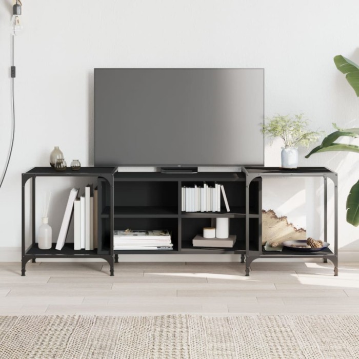 Gossi comoda tv, negru, 153x37x50 cm, lemn compozit