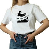 Tricou dama, Cat Meow Morning Coffee, Pentru iubitorii de pisici, culoarea alb, marimea L