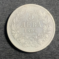 Moneda 5 leva 1894 argint Bulgaria