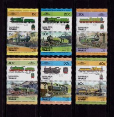 ✅( S11) 1984 " Locomotive ( I )", Nanumea Tuvalu , serie completa 12 valori, MNH