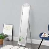 Oglinda de podea Arezzo W alb mat inclinabila cu suport [en.casa] HausGarden Leisure