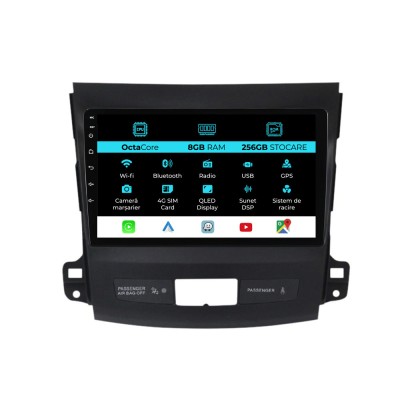Navigatie Dedicata Mitsubishi Outlander (2005-2011), 9Inch, 8Gb Ram, 256Gb Stocare, Carplay foto