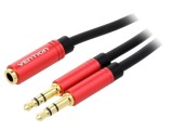 Cablu Audio Jack 3,5mm 3pin la 4pin 0,3m