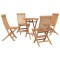 Set de gradina 5 buc. Maro Lemn Teak Solid - 2