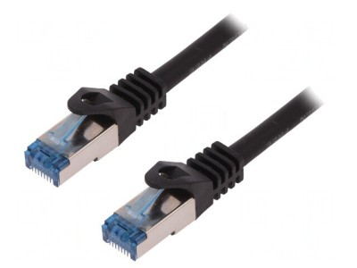 Patch cord S/FTP Cat6a Cu LSZH Negru 7,5m foto