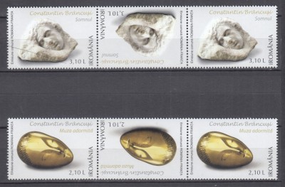 ROMANIA 2006 LP 1739 EMISIUNE ROMANIA-FRANTA C. BRANCUSI SERIE+TETE-BECHE MNH foto