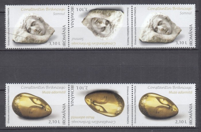 ROMANIA 2006 LP 1739 EMISIUNE ROMANIA-FRANTA C. BRANCUSI SERIE+TETE-BECHE MNH