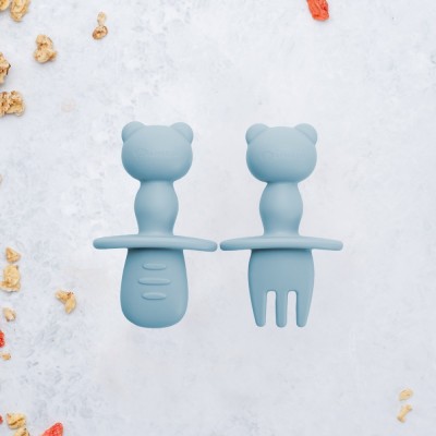 Set Tacamuri din silicon, AppeKids, The Little Bear - Aqua Blue foto