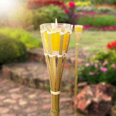 Lumanare parfumata citronella + lanterna - bambus - 75 x 6,5 cm foto