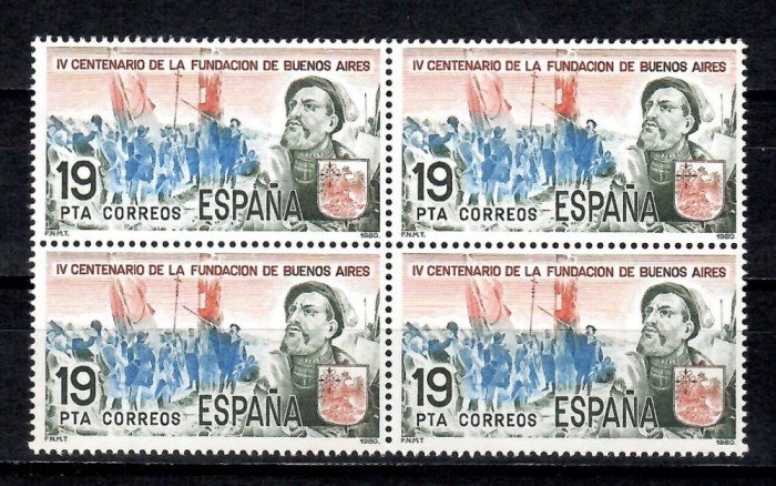 Spania 1980 - Buenos Aires - 400 de ani de existentă, Bloc de 4, MNH