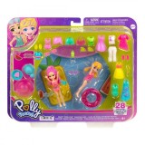 Set 2 papusi cu haine si accesorii, Polly Poket, HKV95, Polly Pocket