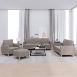 VidaXL Set de canapea cu perne, 4 piese, gri taupe, material textil