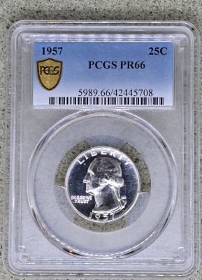 25 Cents 1957 PCGS PR66 foto