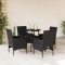 vidaXL Set mobilier de grădină cu perne 5 piese negru poliratan&amp;sticlă 3278618