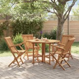 VidaXL Set de mobilier de exterior pliabil, 5 piese, lemn masiv de tec 3096574
